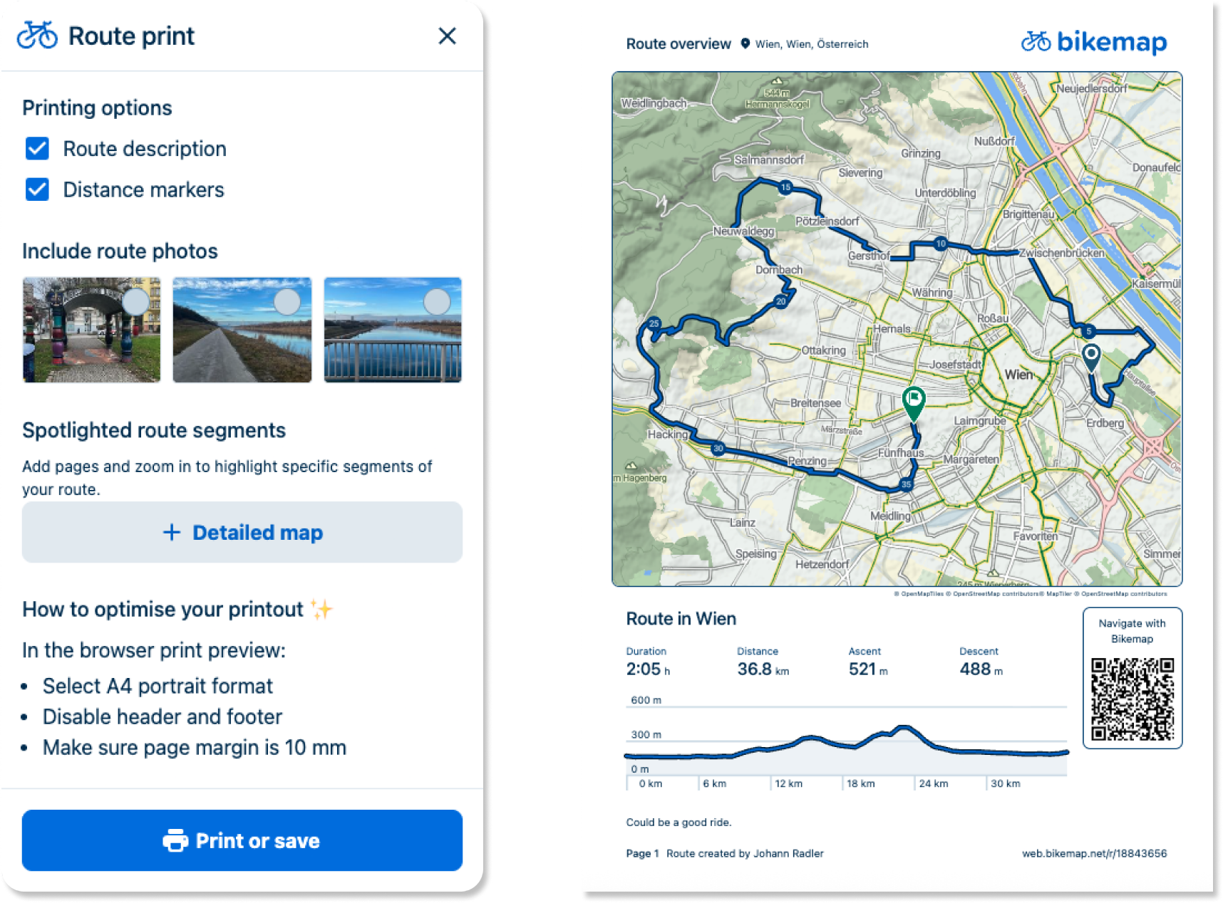 Printing routes – Bikemap Help Center